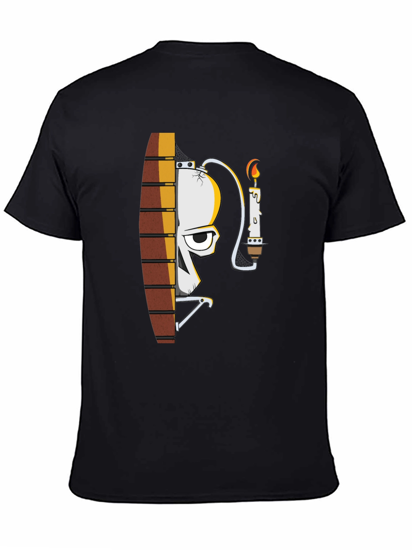 Skull and Candle Graphic Black T-Shirt