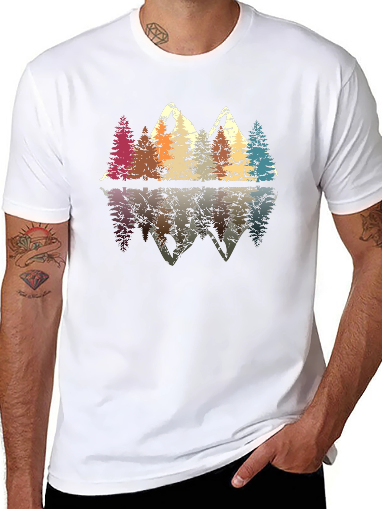 Retro Mountain Reflection Graphic Tee