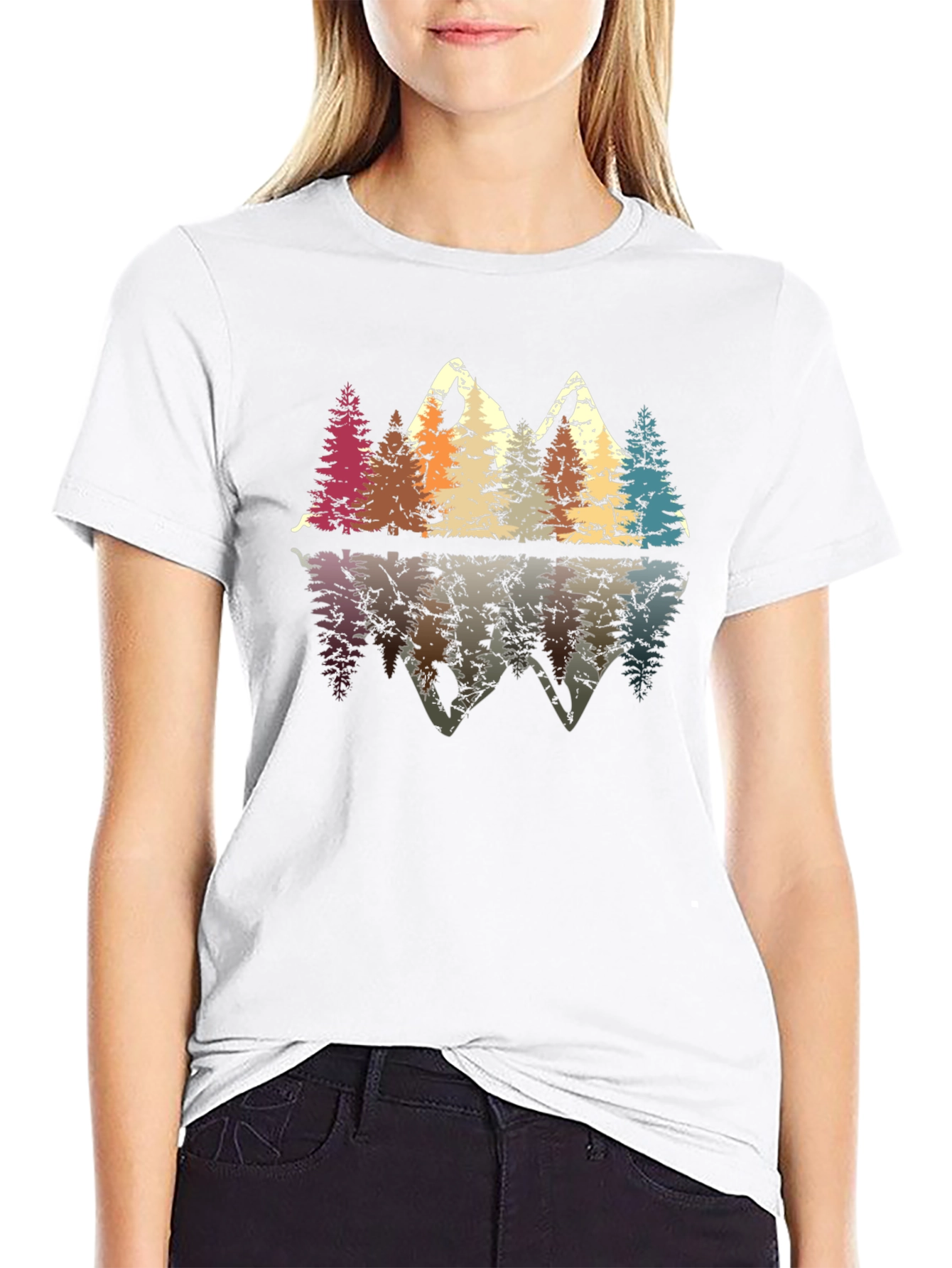 Retro Mountain Reflection Graphic Tee