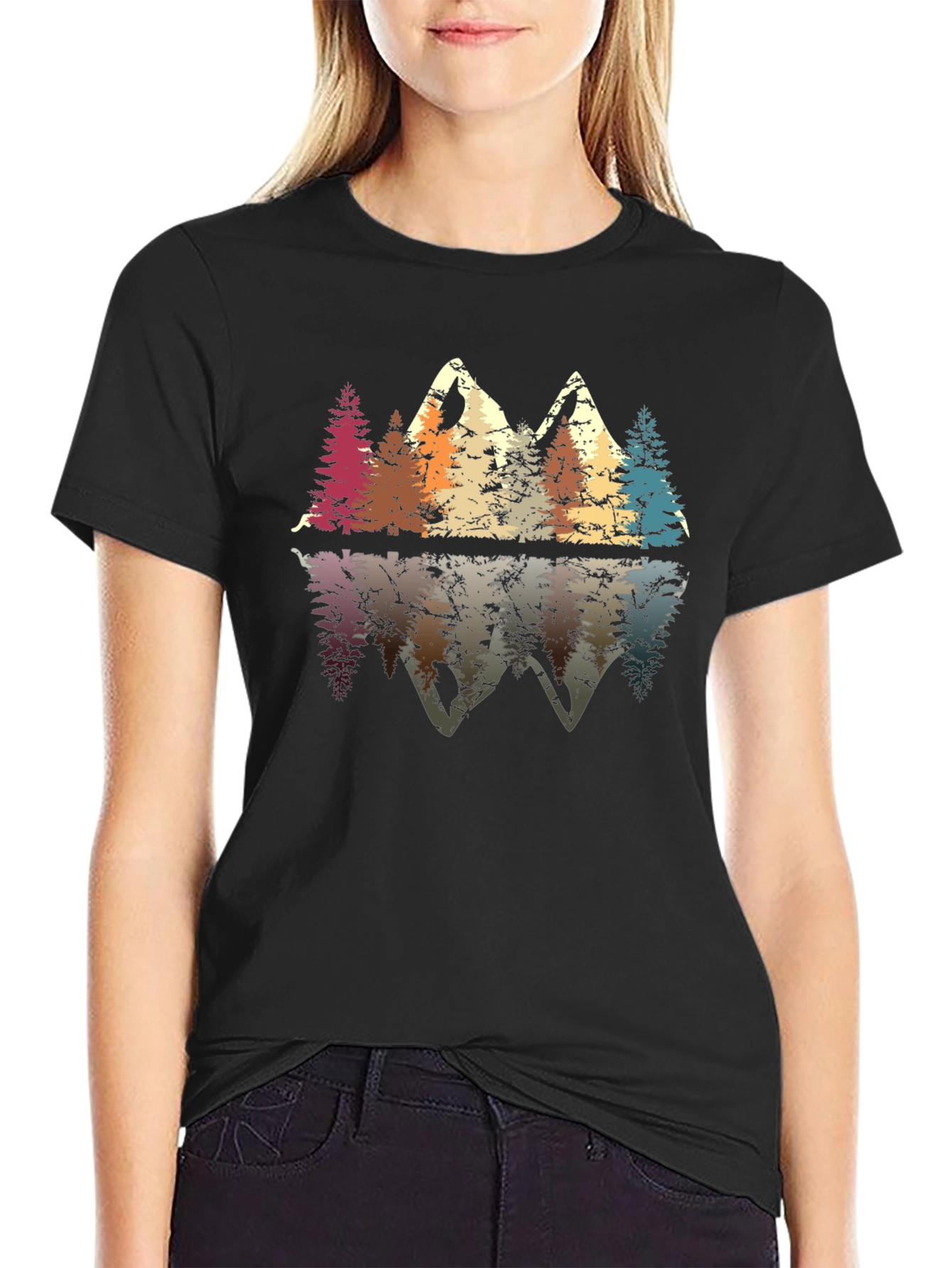 Retro Mountain Reflection Graphic Tee