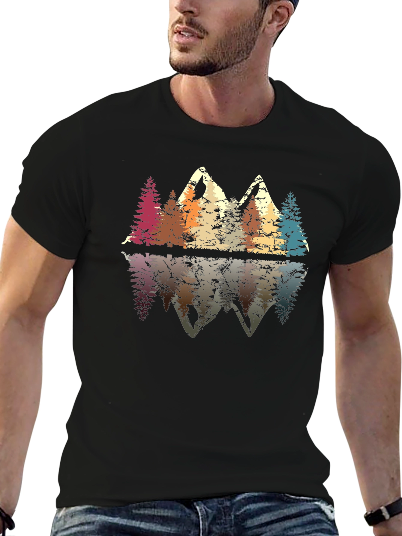 Retro Mountain Reflection Graphic Tee