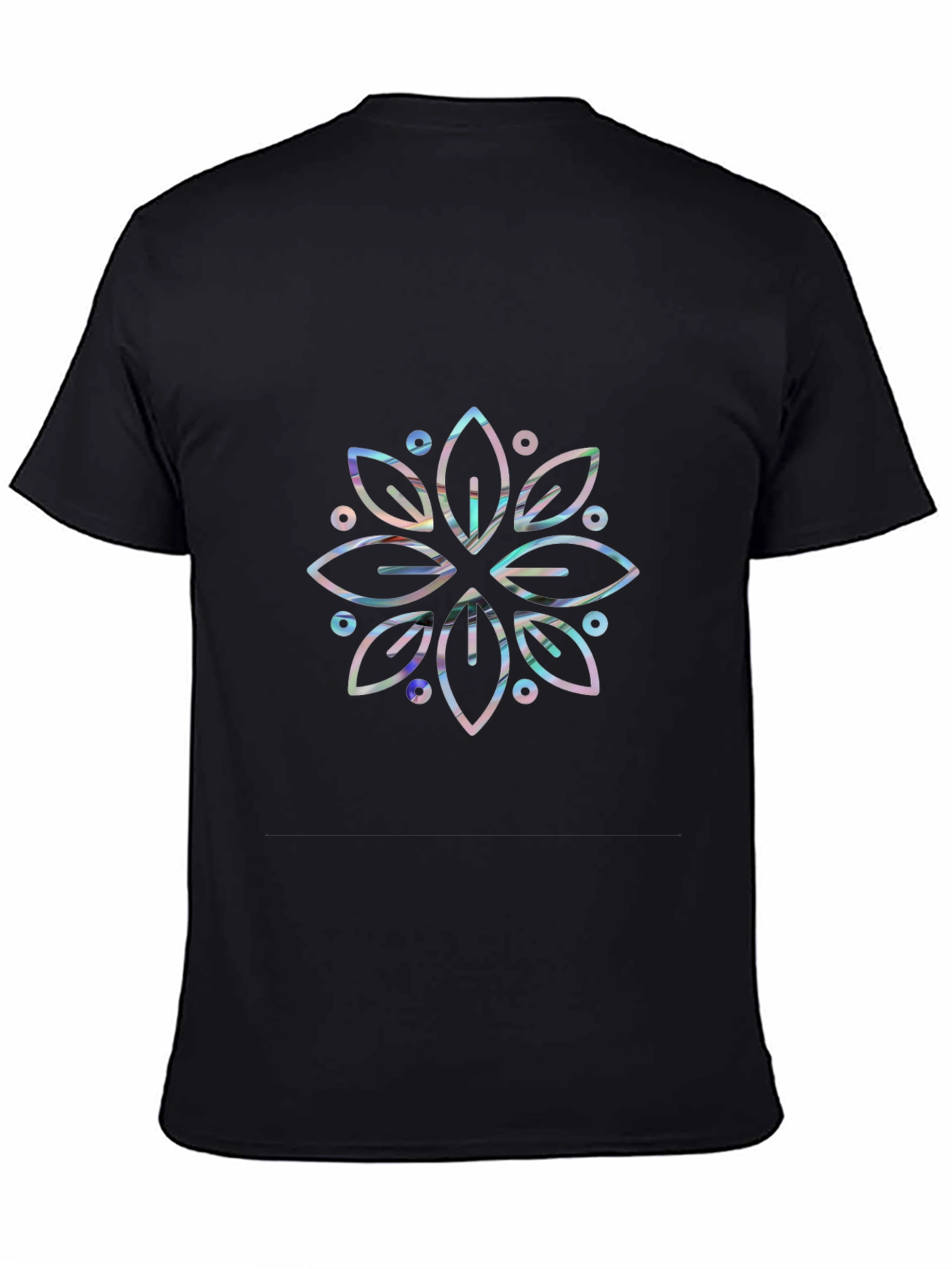 Geometric Mandala Graphic Tee - Black