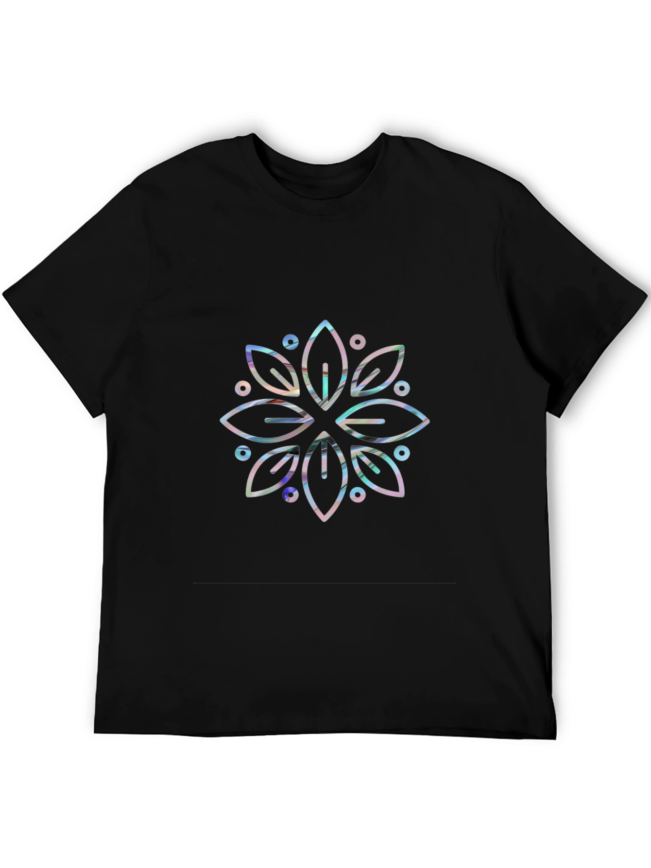Geometric Mandala Graphic Tee - Black