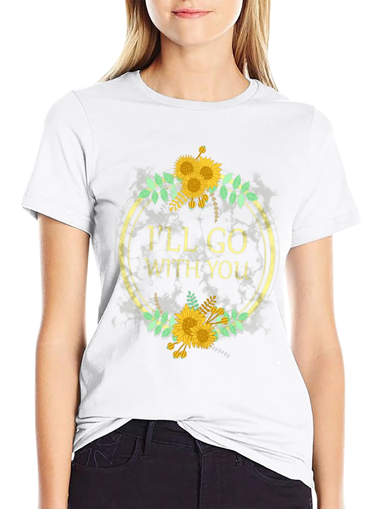 Ill Go With You Sunflower Graphic T-Shirt