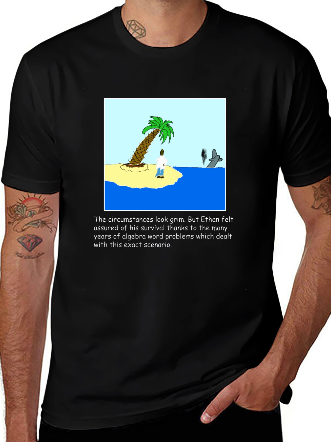Algebra Survival T-Shirt: Ethans Grim Circumstance