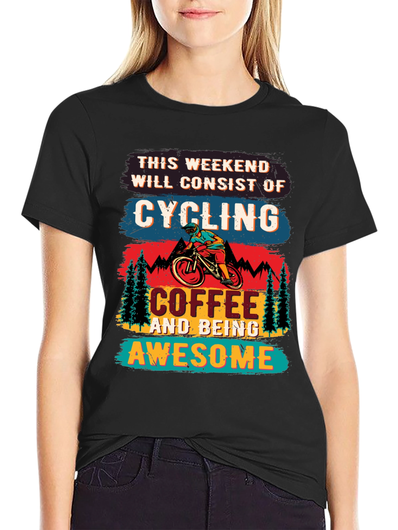 Cycling Coffee Awesome Weekend T-Shirt