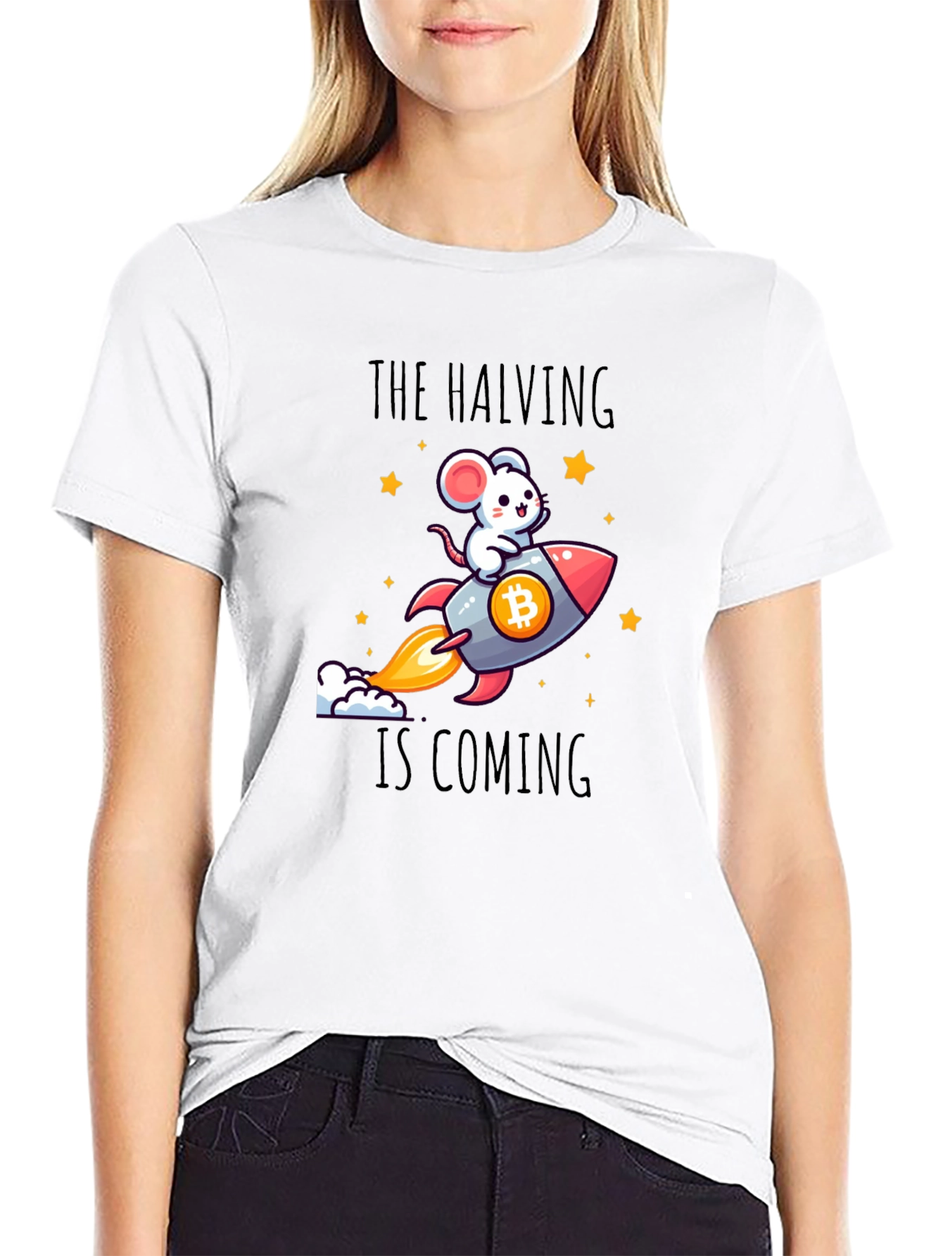 Bitcoin Halving T-Shirt - Rocket Mouse Crypto Tee