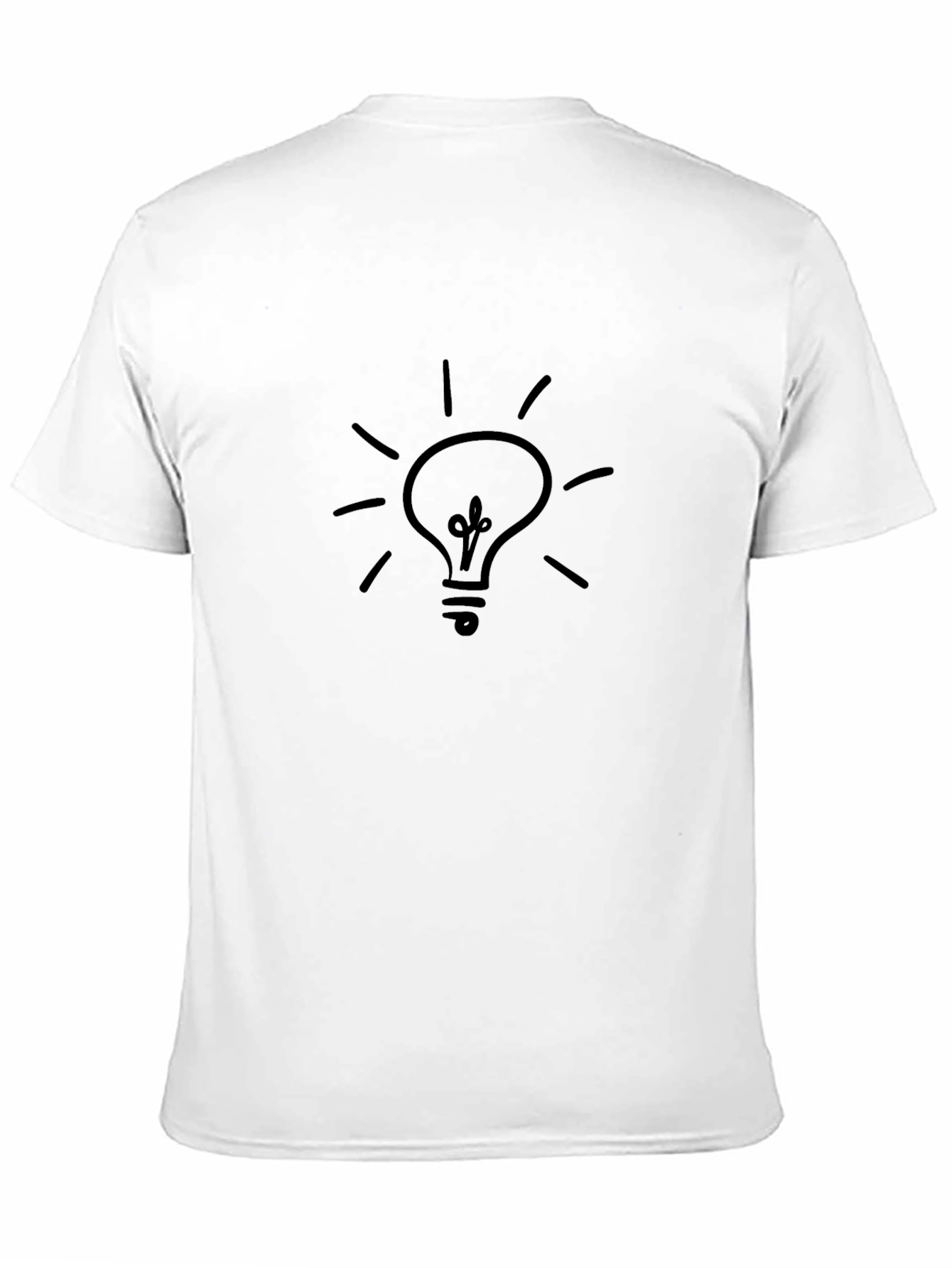 Idea Lightbulb Graphic Tee - Black Casual T-Shirt