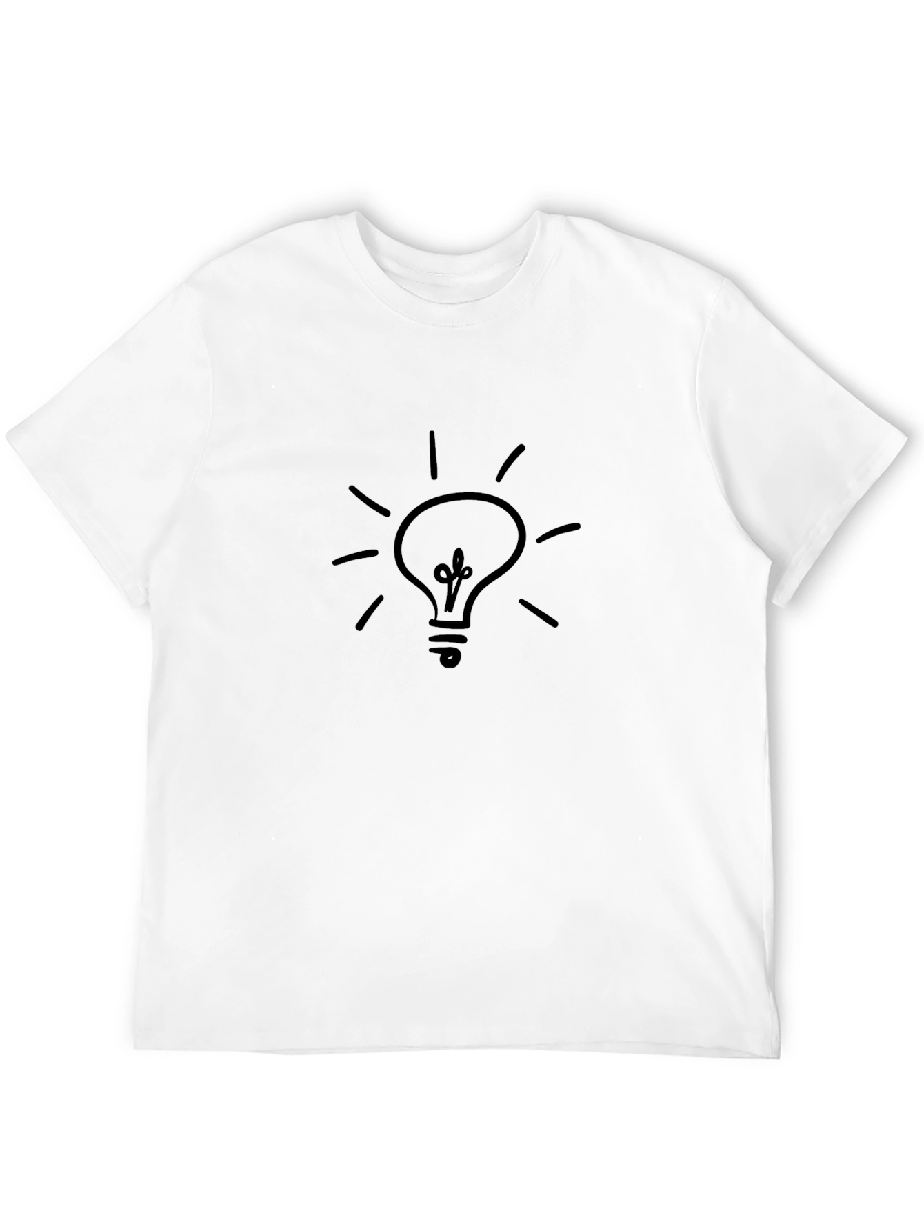 Idea Lightbulb Graphic Tee - Black Casual T-Shirt