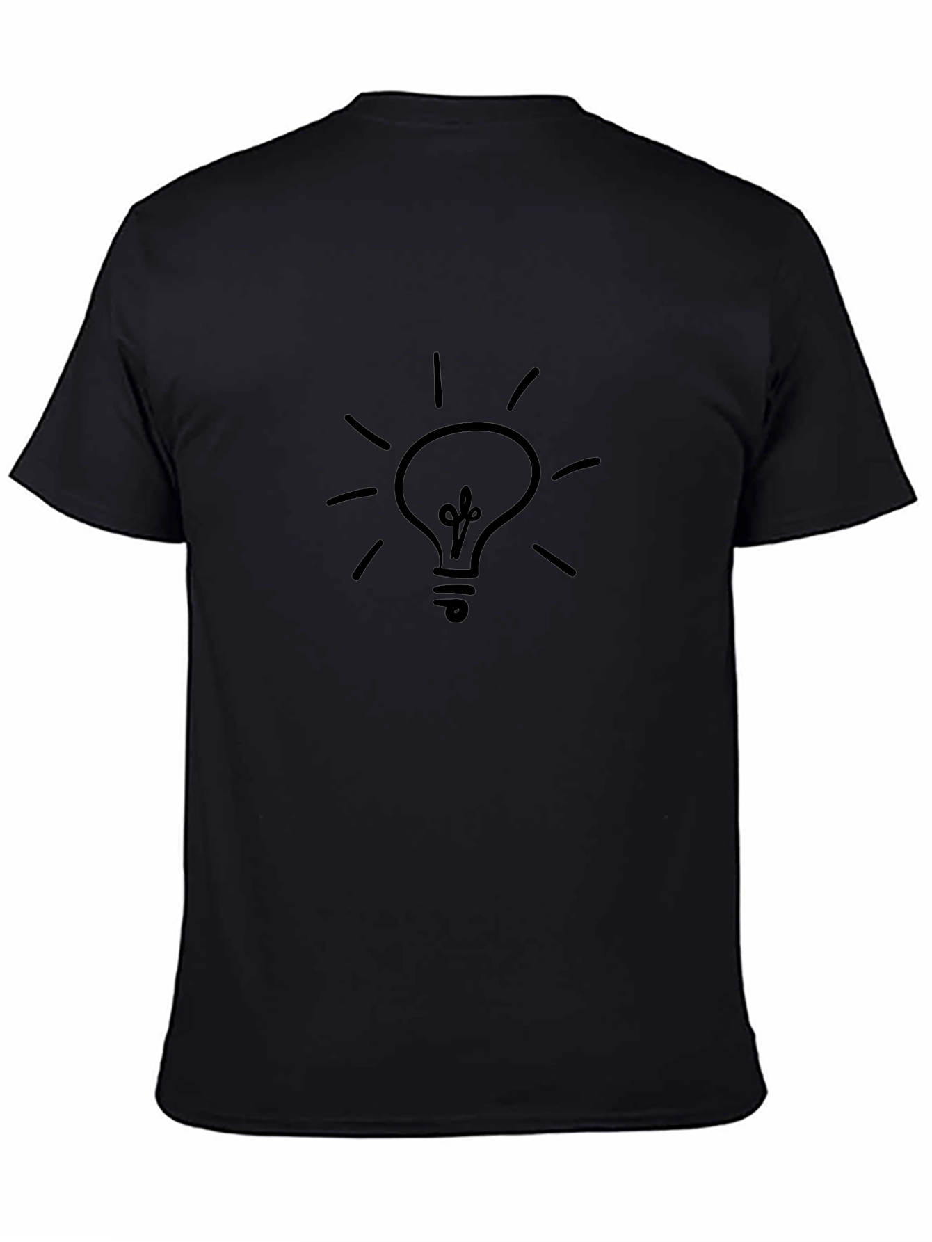 Idea Lightbulb Graphic Tee - Black Casual T-Shirt