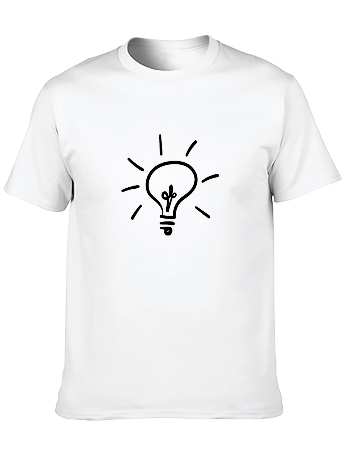 Idea Lightbulb Graphic Tee - Black Casual T-Shirt