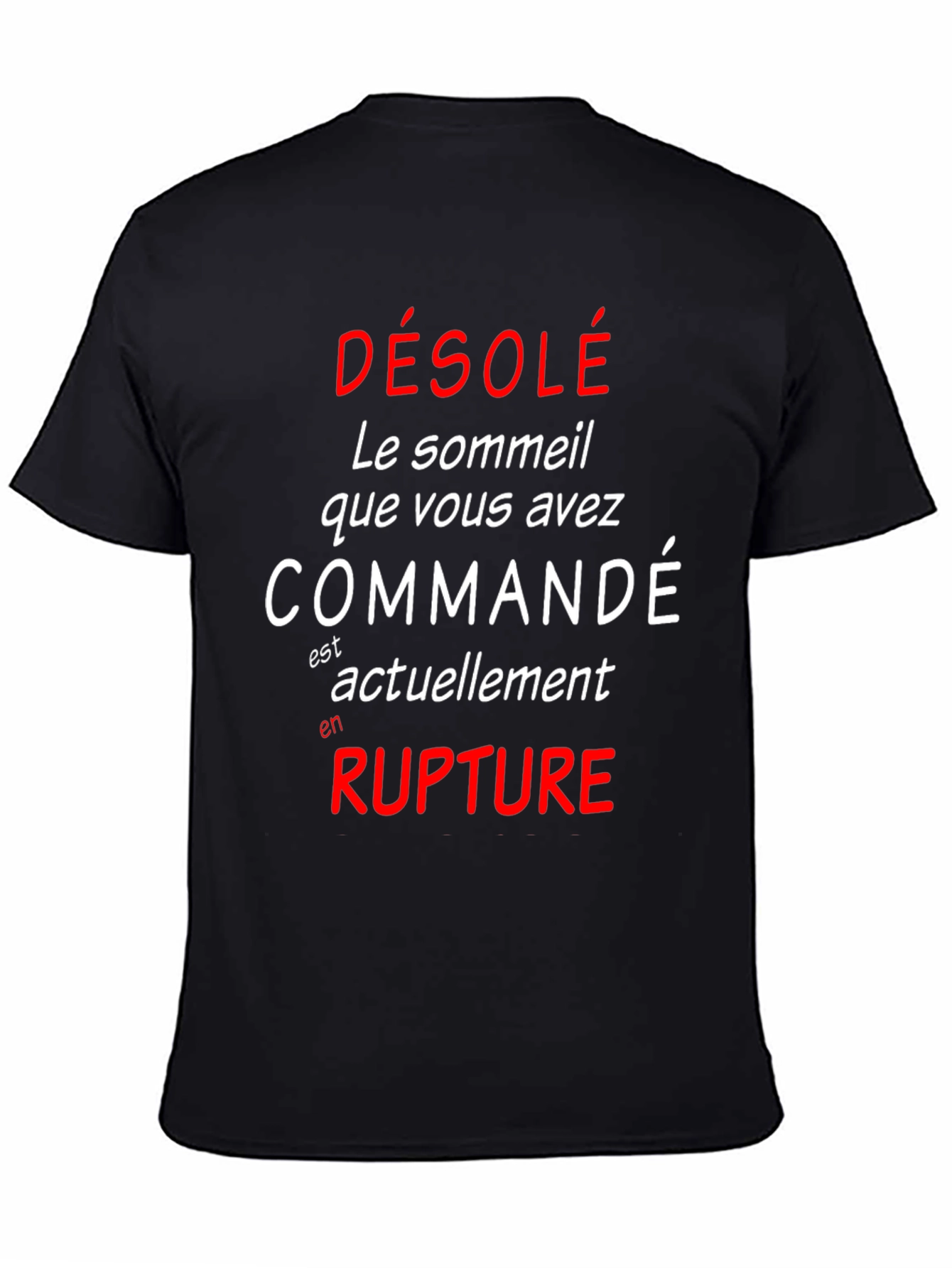 Funny French Sleep Deprived Graphic T-Shirt