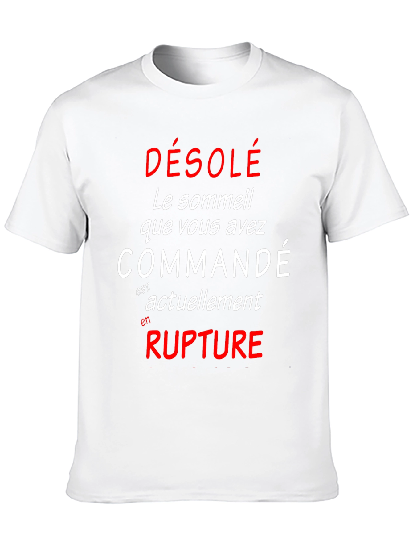 Funny French Sleep Deprived Graphic T-Shirt