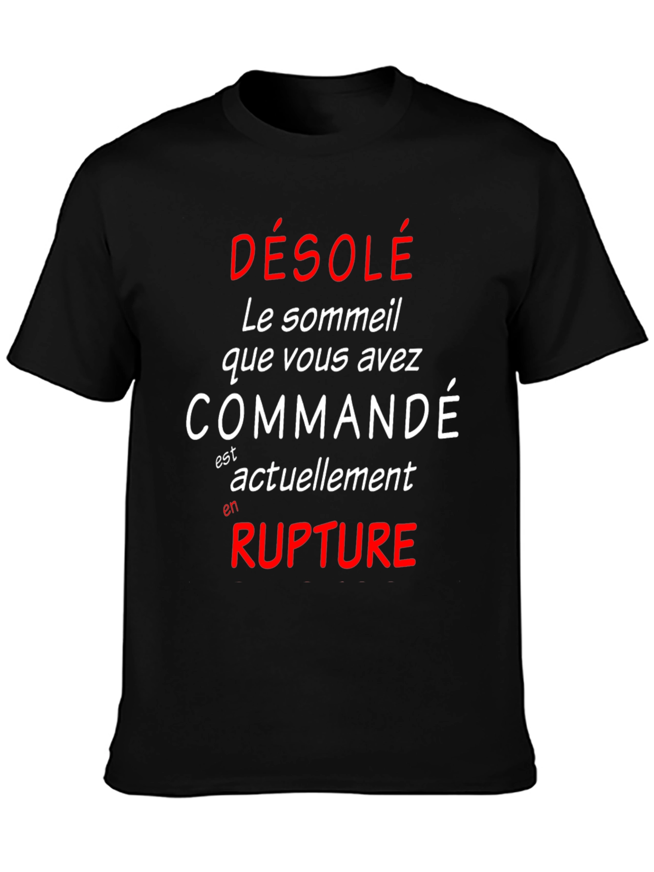 Funny French Sleep Deprived Graphic T-Shirt