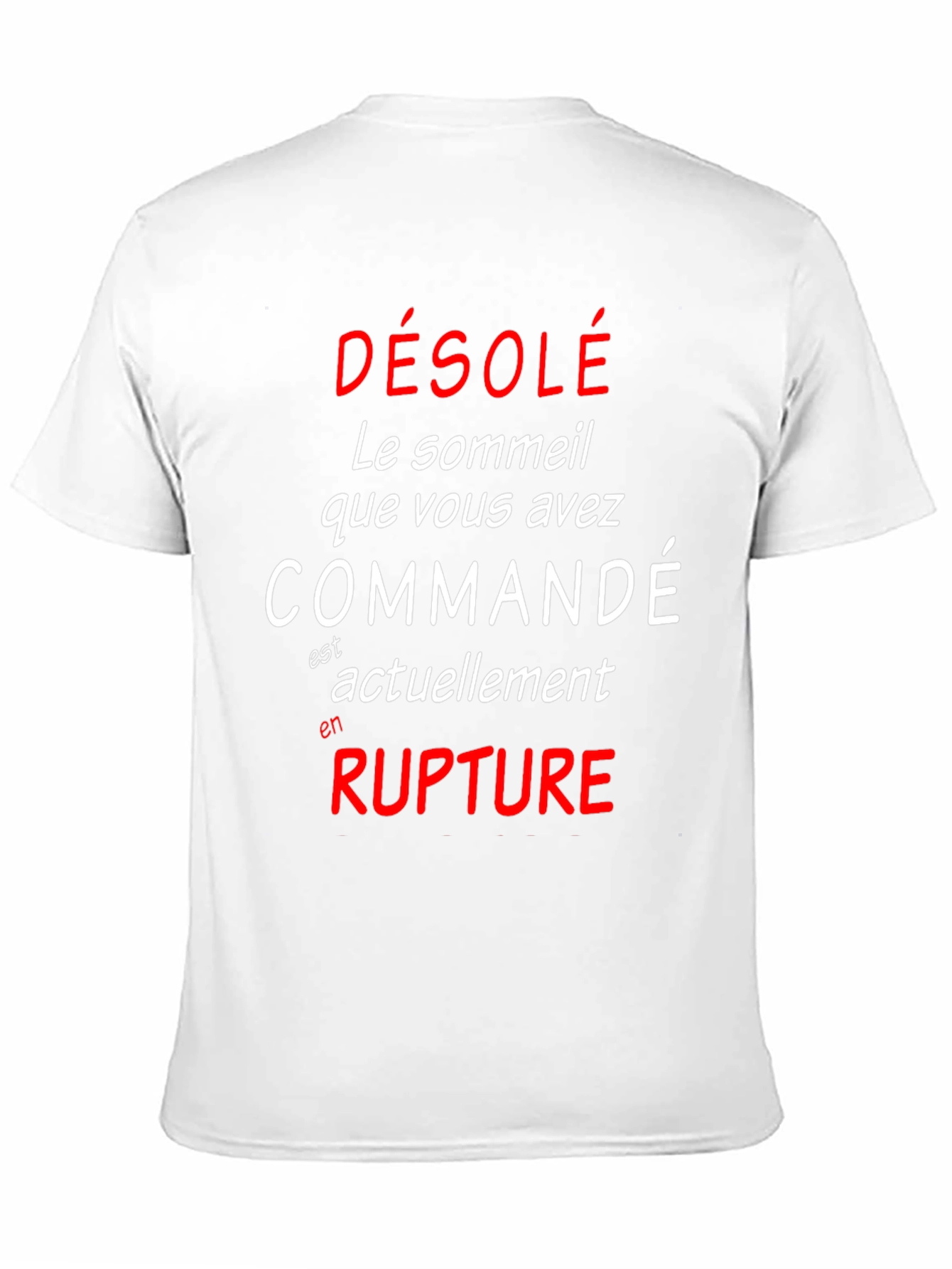 Funny French Sleep Deprived Graphic T-Shirt