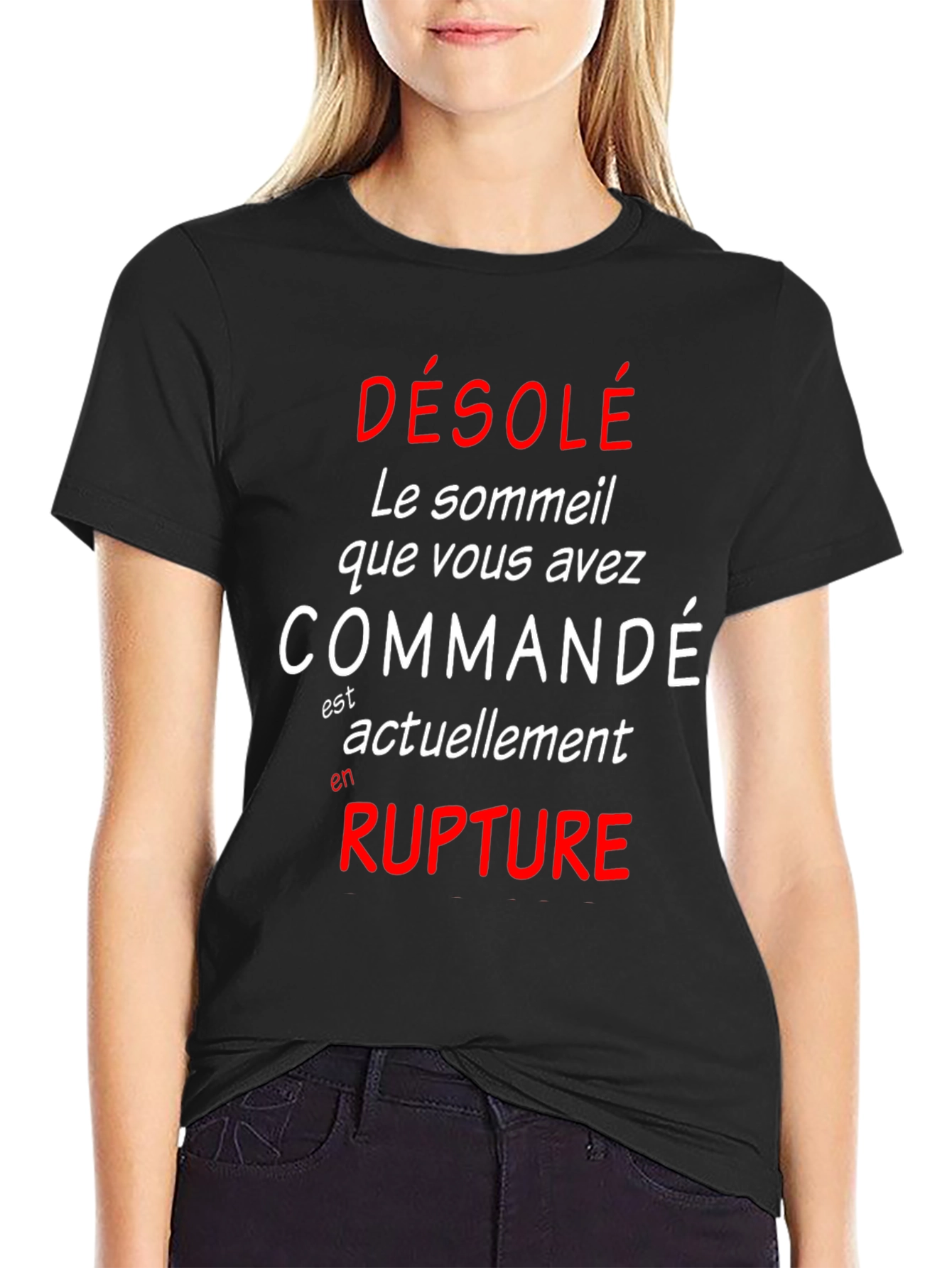 Funny French Sleep Deprived Graphic T-Shirt