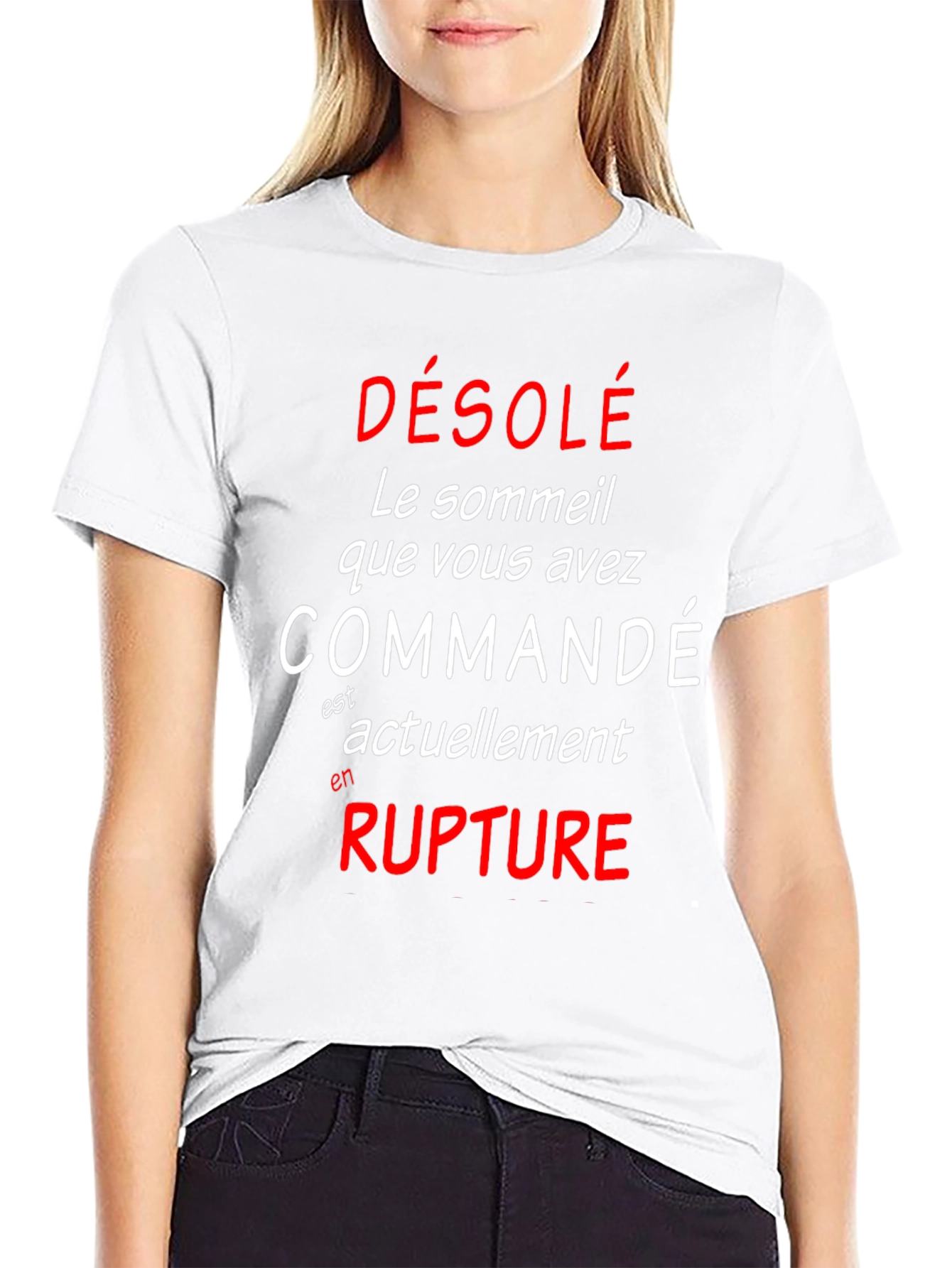 Funny French Sleep Deprived Graphic T-Shirt