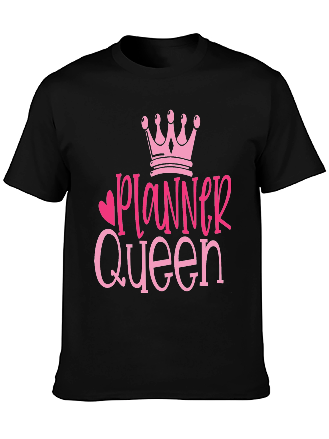 Planner Queen Graphic Tee - Black Cotton T-Shirt
