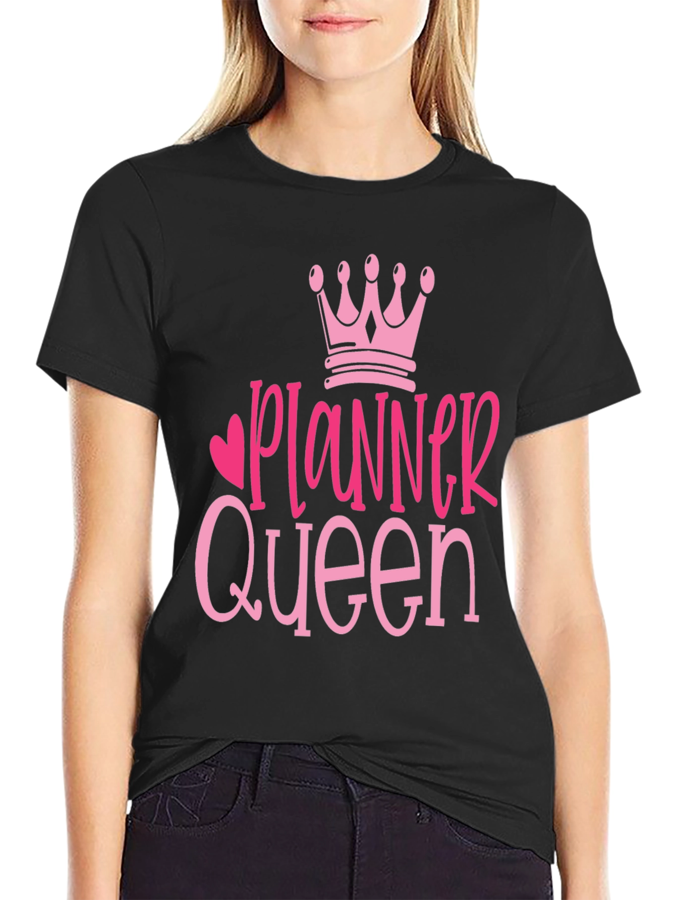 Planner Queen Graphic Tee - Black Cotton T-Shirt