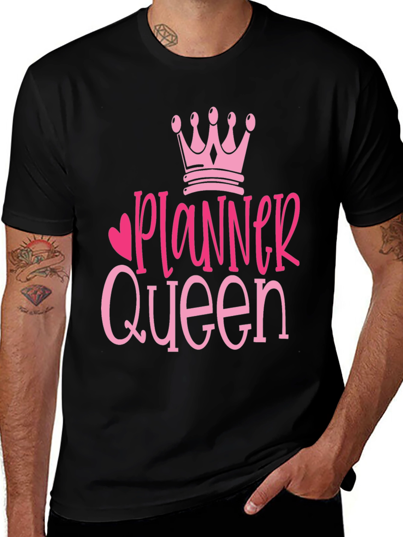 Planner Queen Graphic Tee - Black Cotton T-Shirt