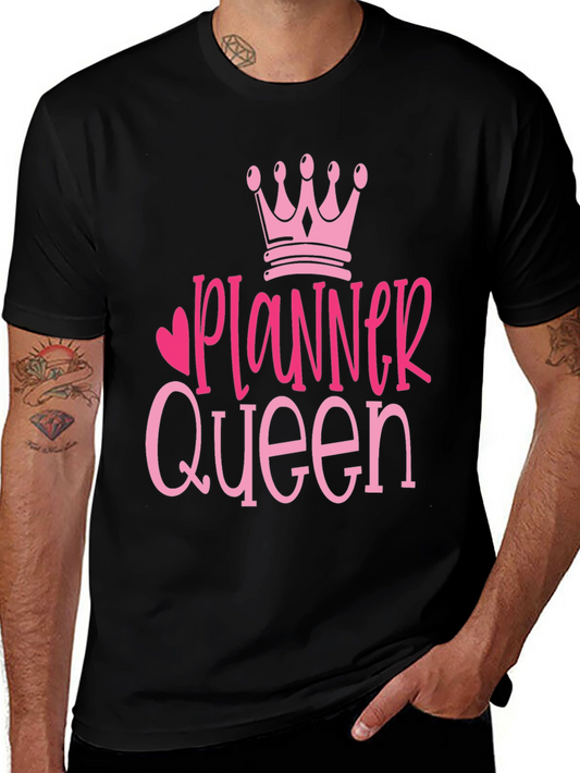 Planner Queen Graphic Tee - Black Cotton T-Shirt