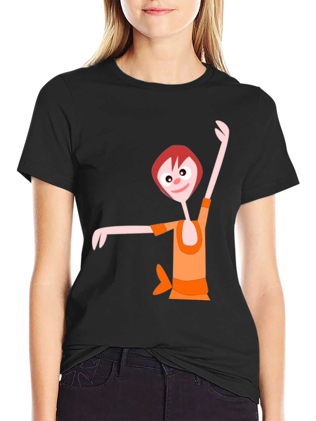 Fun Cartoon Graphic Black T-Shirt