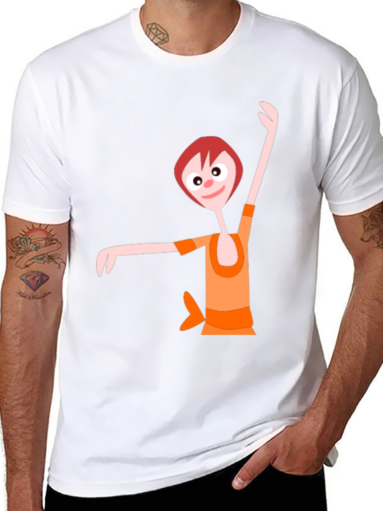 Fun Cartoon Graphic Black T-Shirt