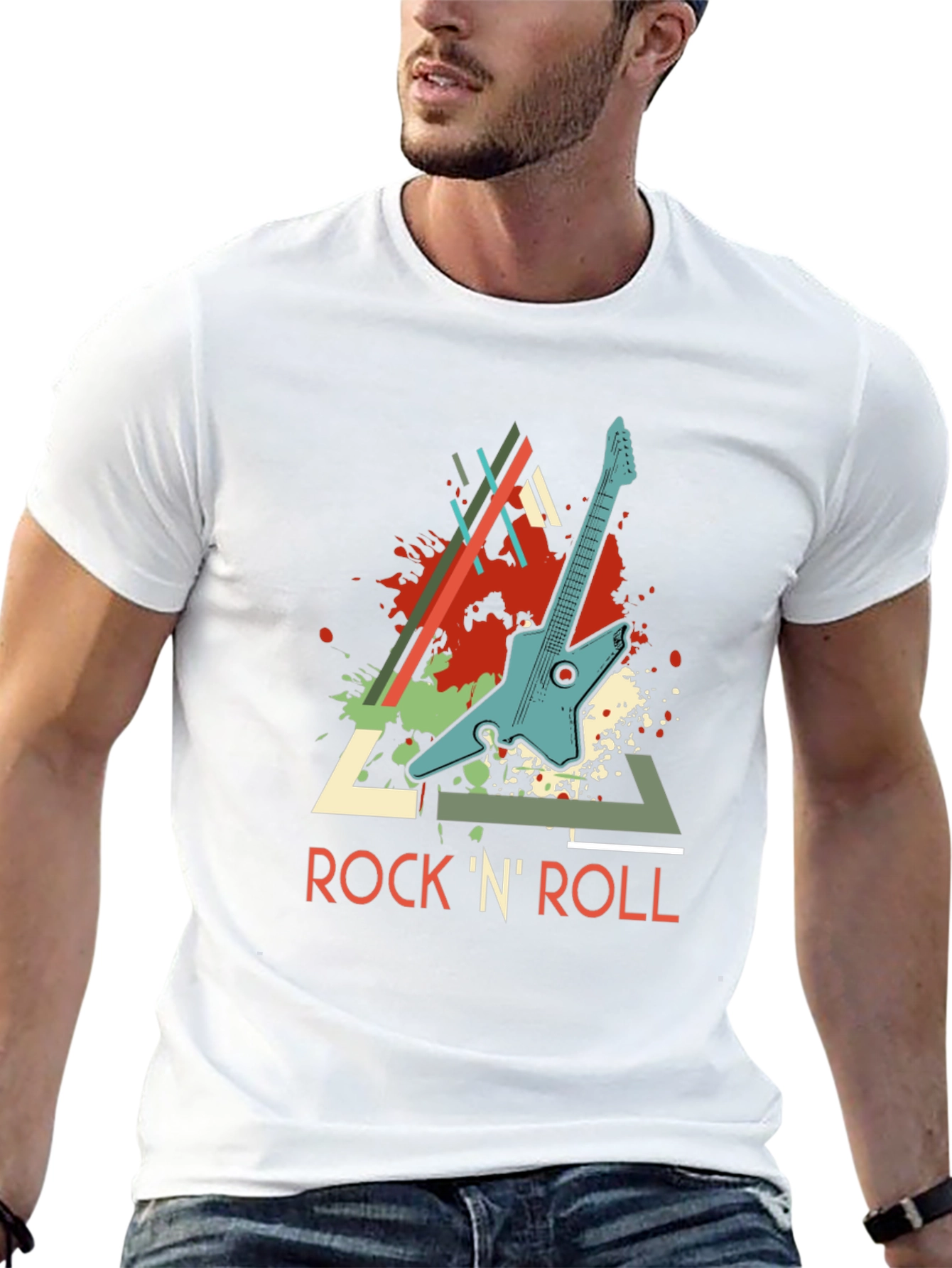 Rock N Roll Guitar Graphic T-Shirt