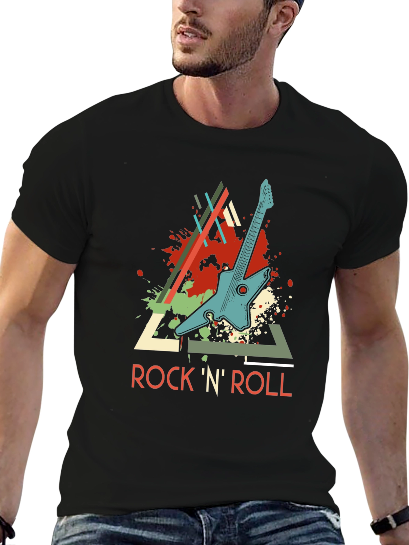 Rock N Roll Guitar Graphic T-Shirt