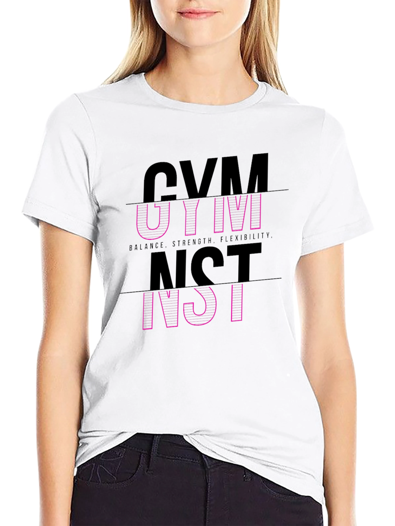 Gymnast Graphic Tee - Balance Strength Flexibility T-Shirt