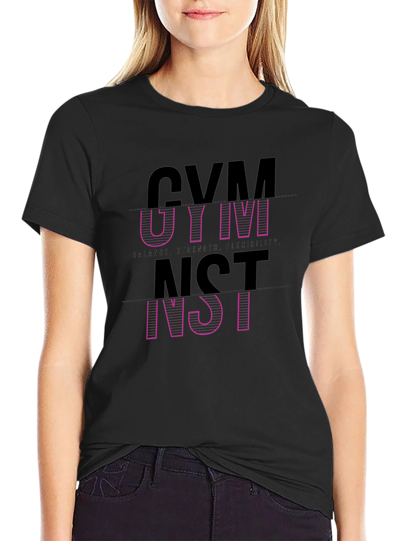 Gymnast Graphic Tee - Balance Strength Flexibility T-Shirt