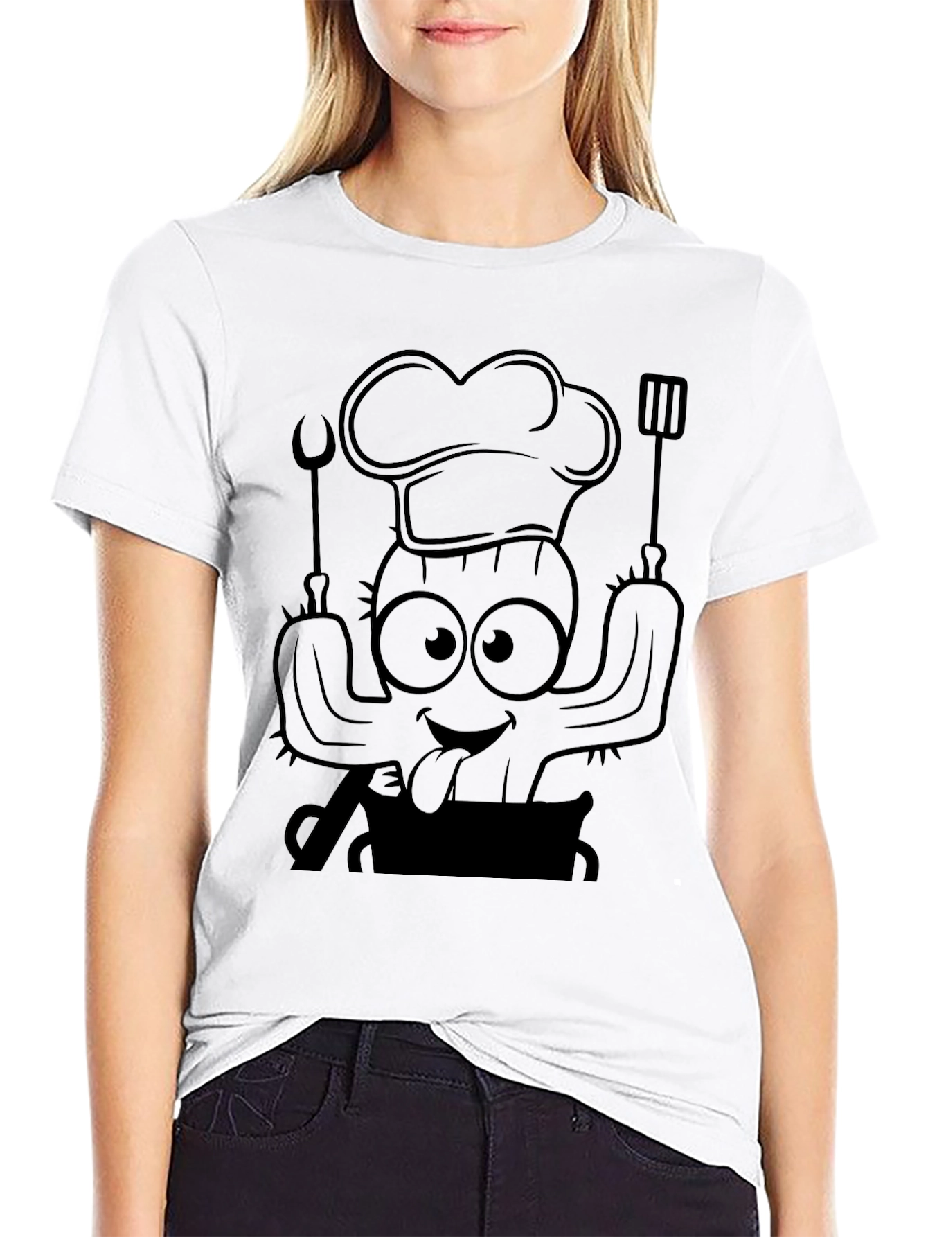 Chef Cactus Graphic T-Shirt - Unique Design