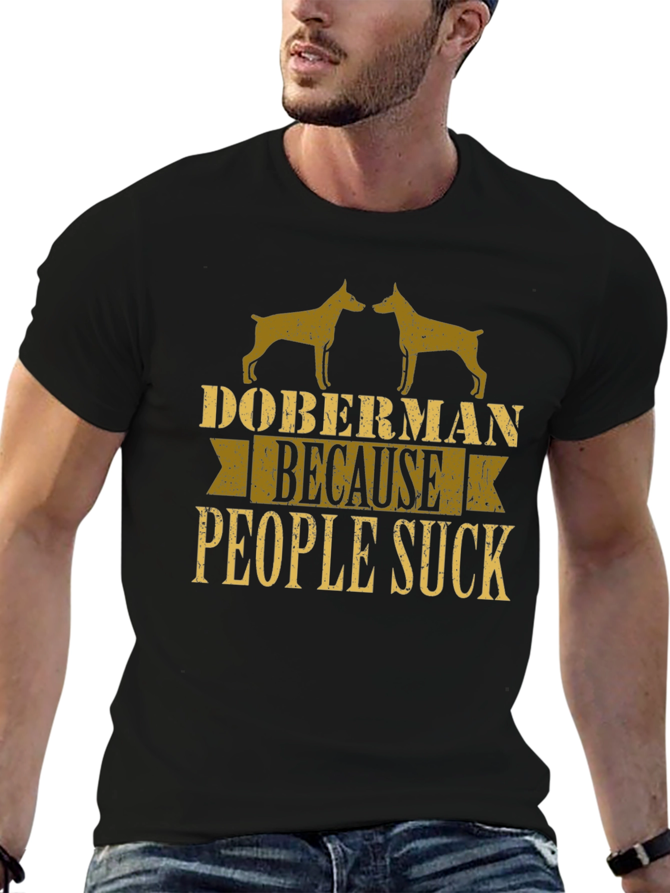 Doberman People Suck Graphic Tee