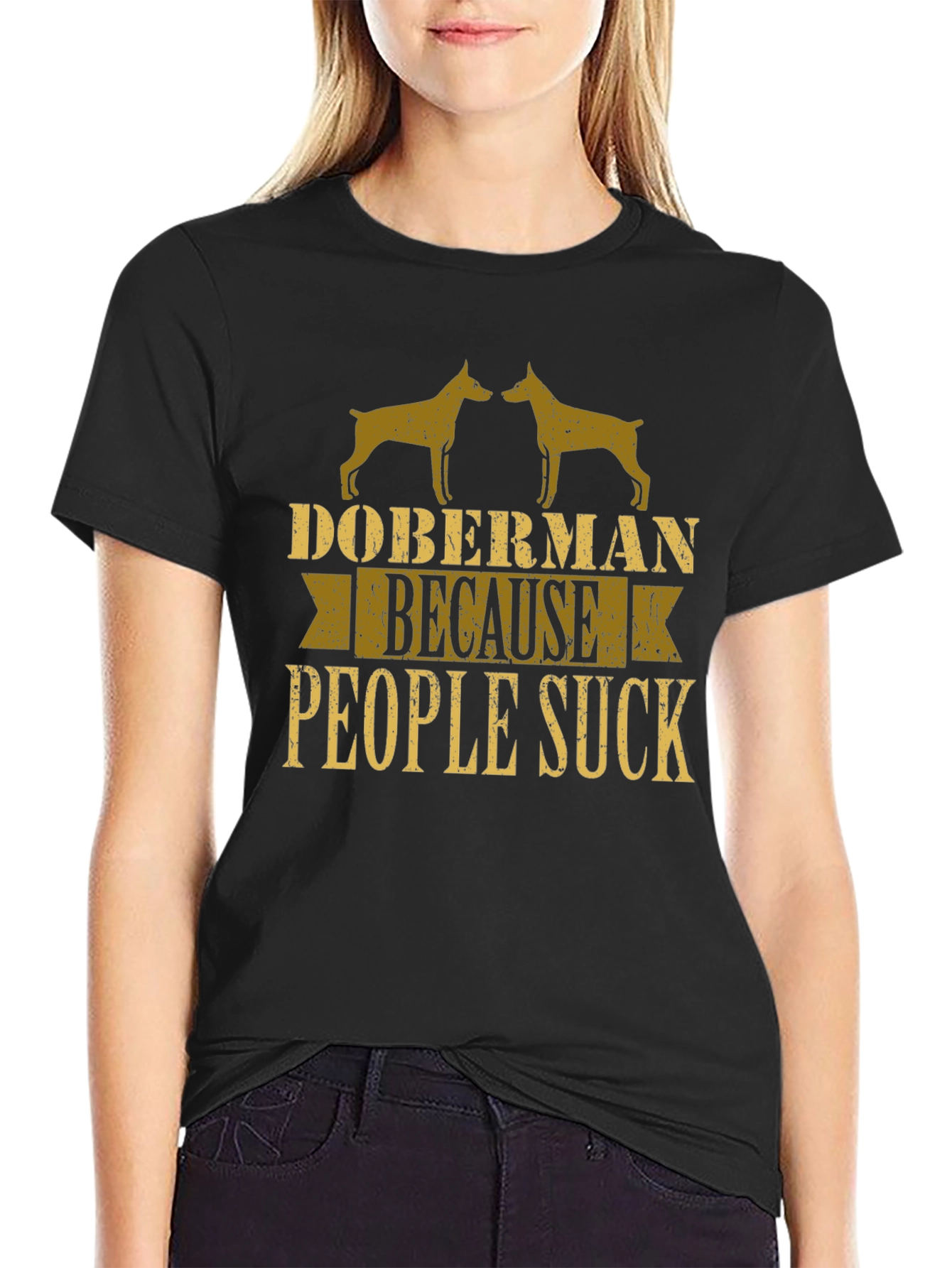 Doberman People Suck Graphic Tee