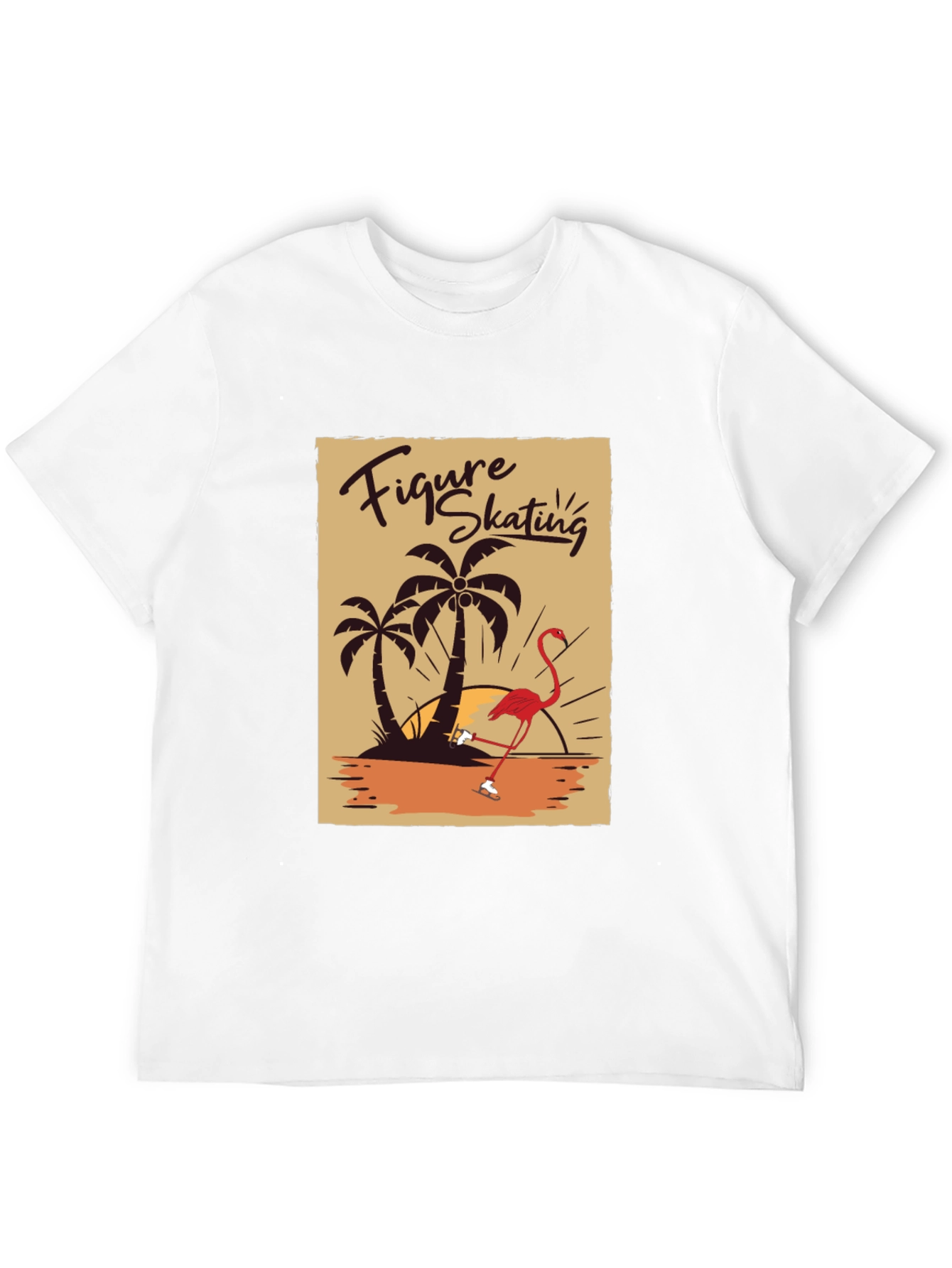 Figure Skating Flamingo Graphic Tee