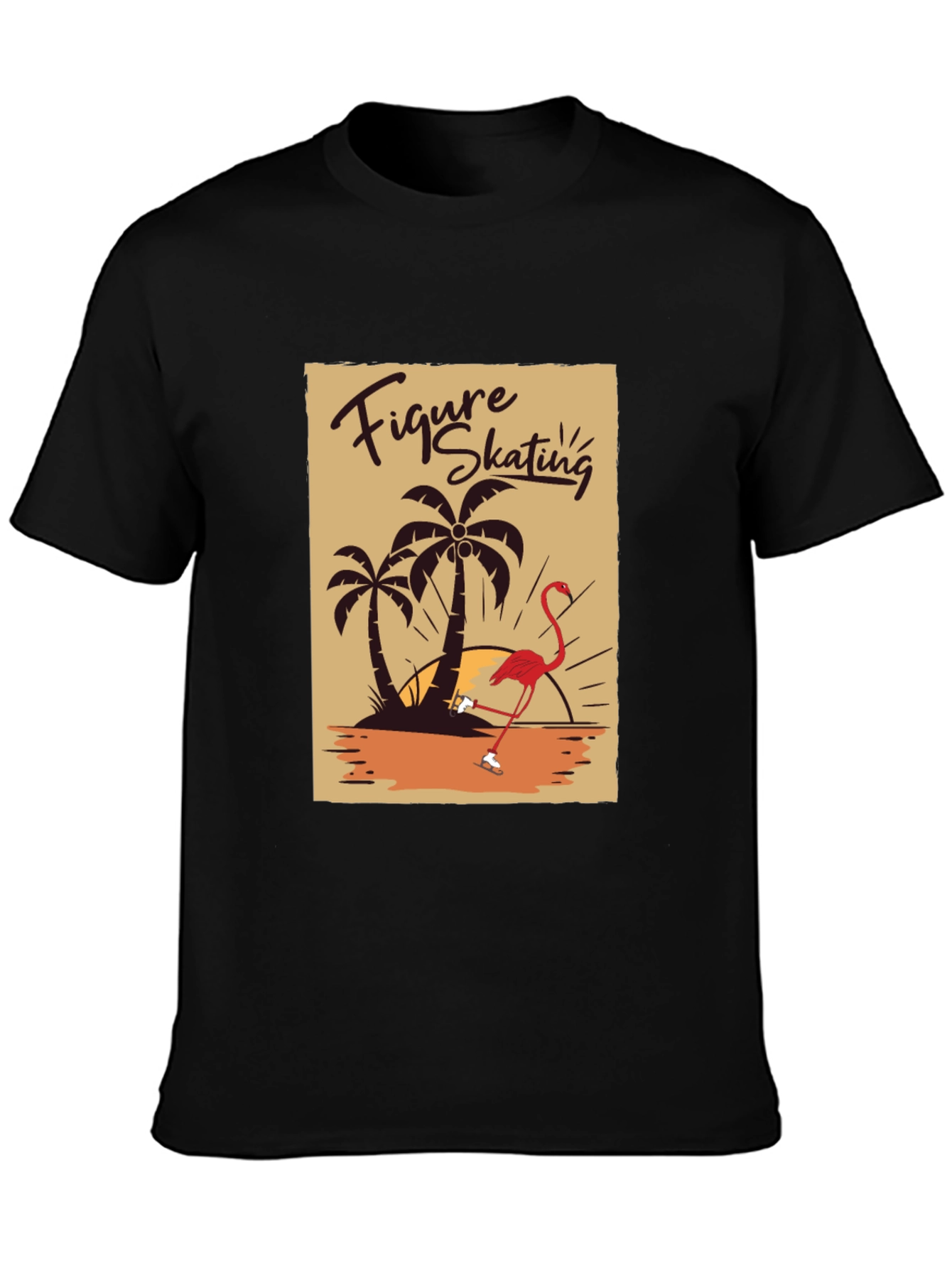 Figure Skating Flamingo Graphic Tee