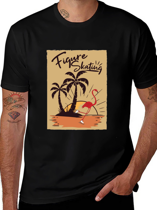 Figure Skating Flamingo Graphic Tee