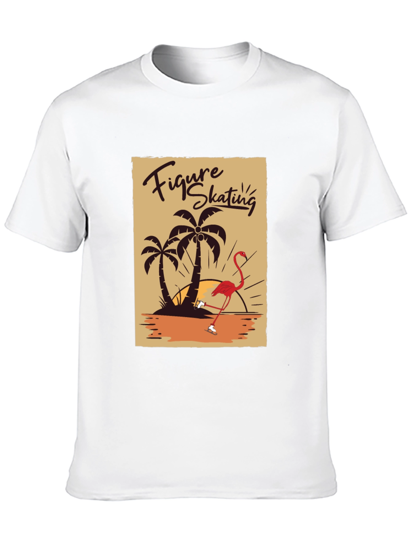 Figure Skating Flamingo Graphic Tee