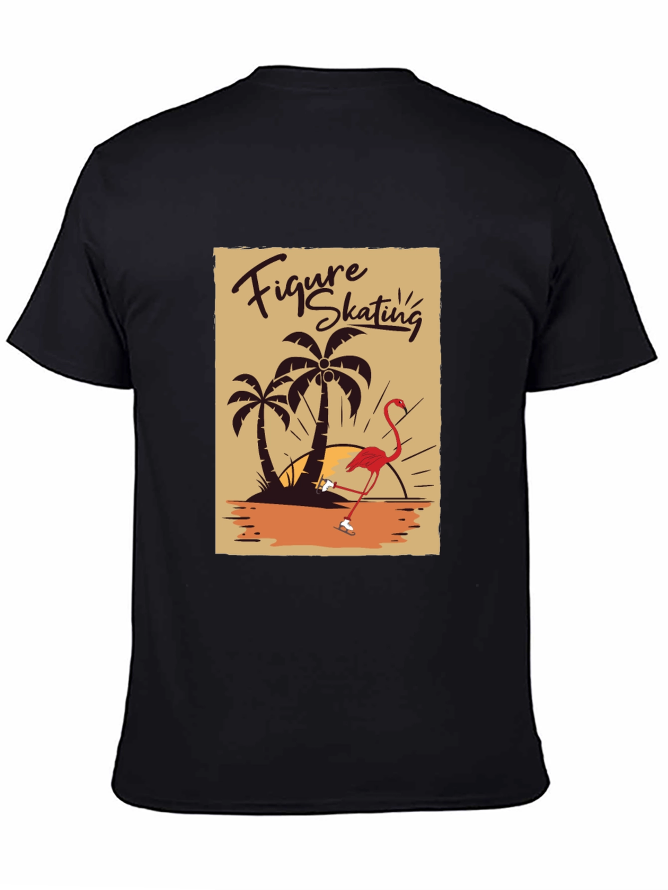 Figure Skating Flamingo Graphic Tee