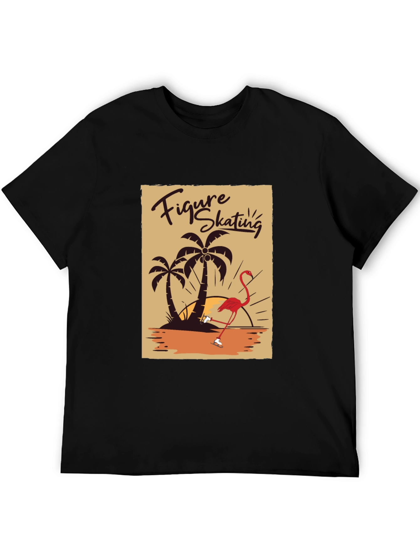 Figure Skating Flamingo Graphic Tee
