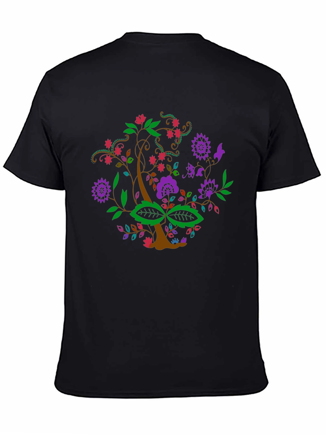 Floral Tree Graphic Tee - Black