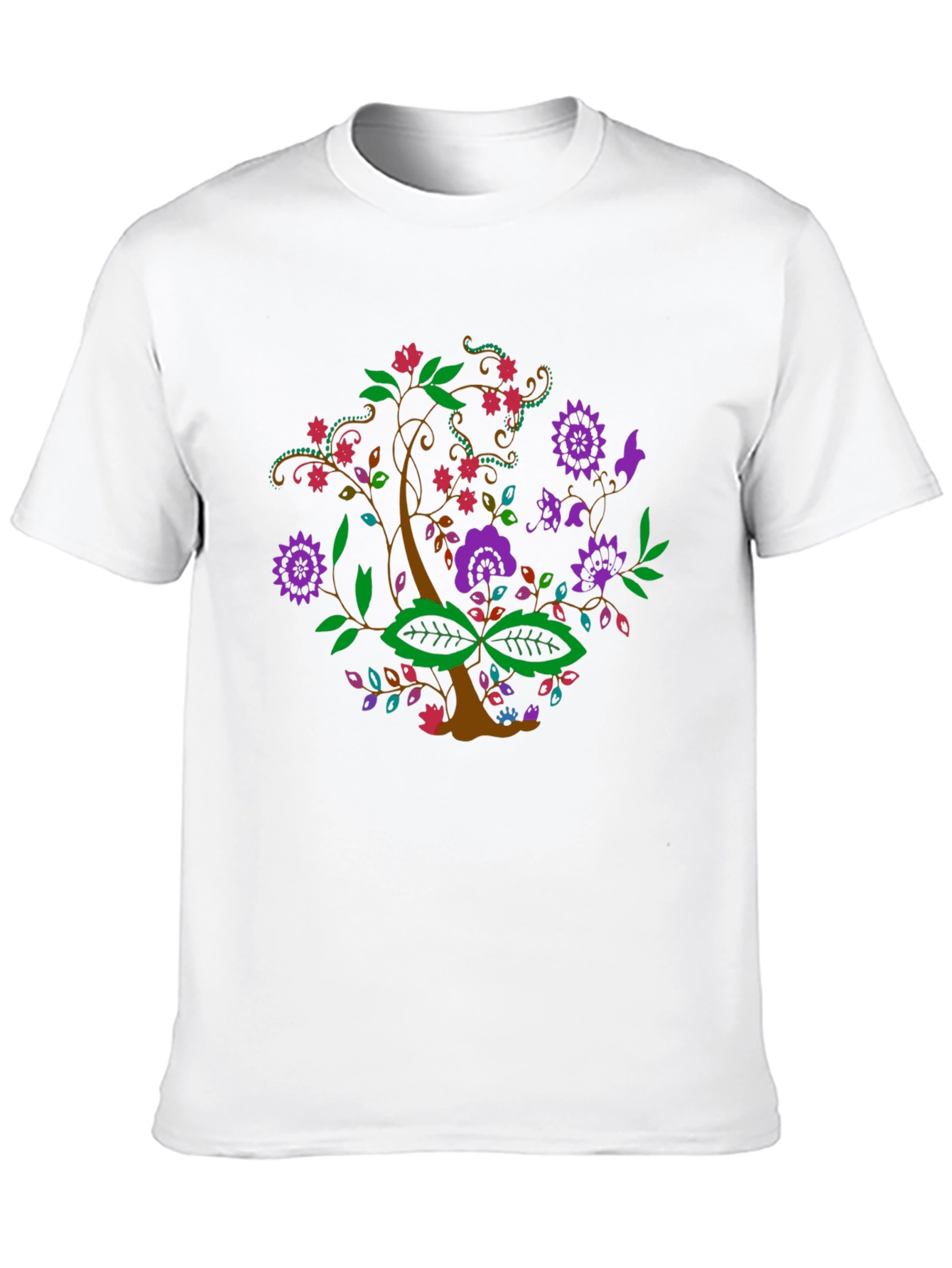 Floral Tree Graphic Tee - Black