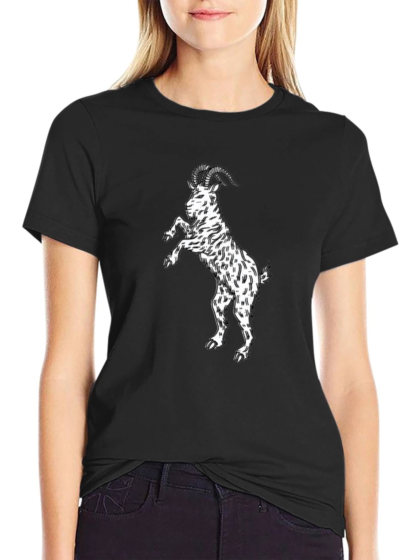 Black Goat Graphic Tee - Stand Out Style