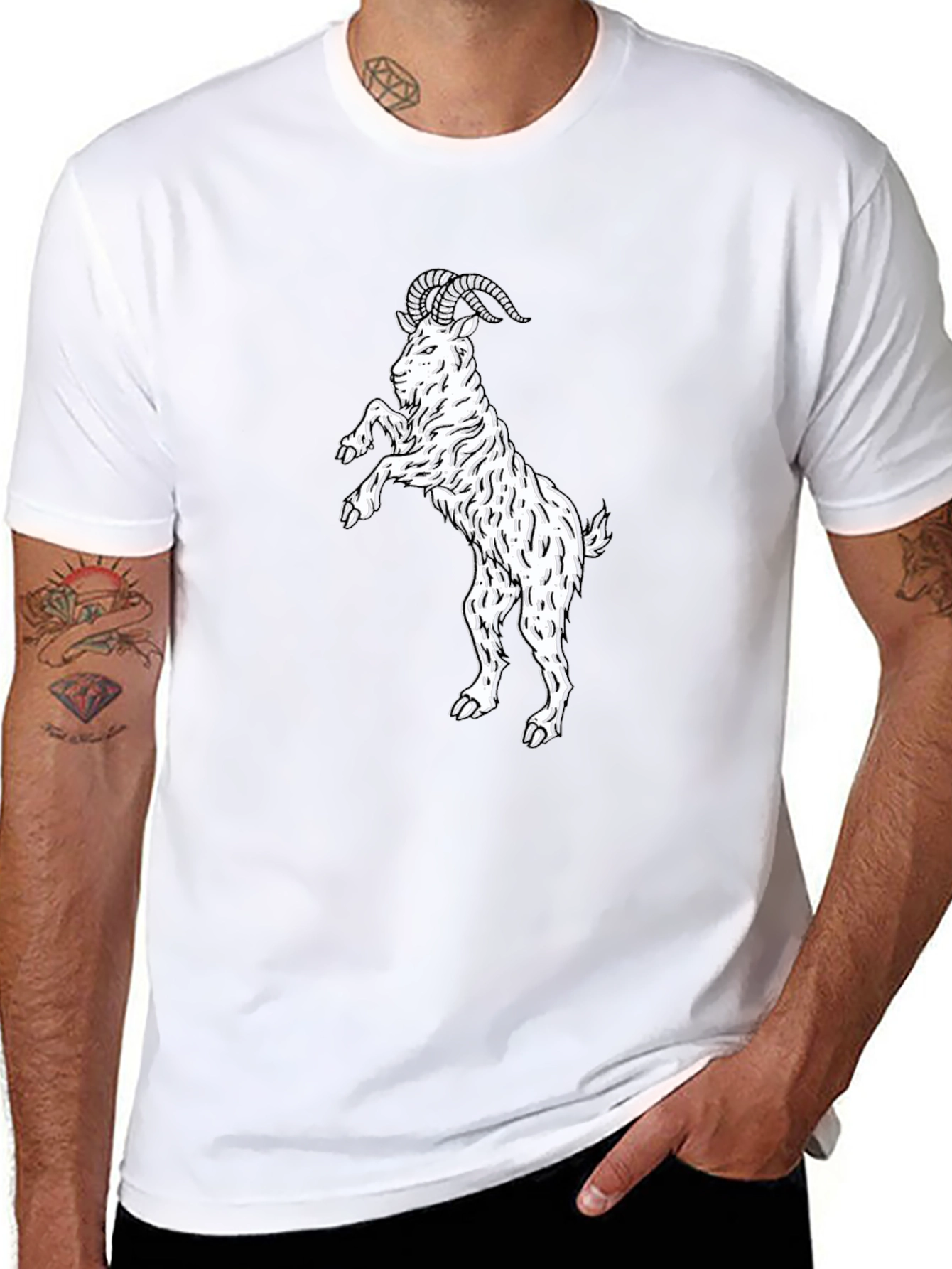 Black Goat Graphic Tee - Stand Out Style