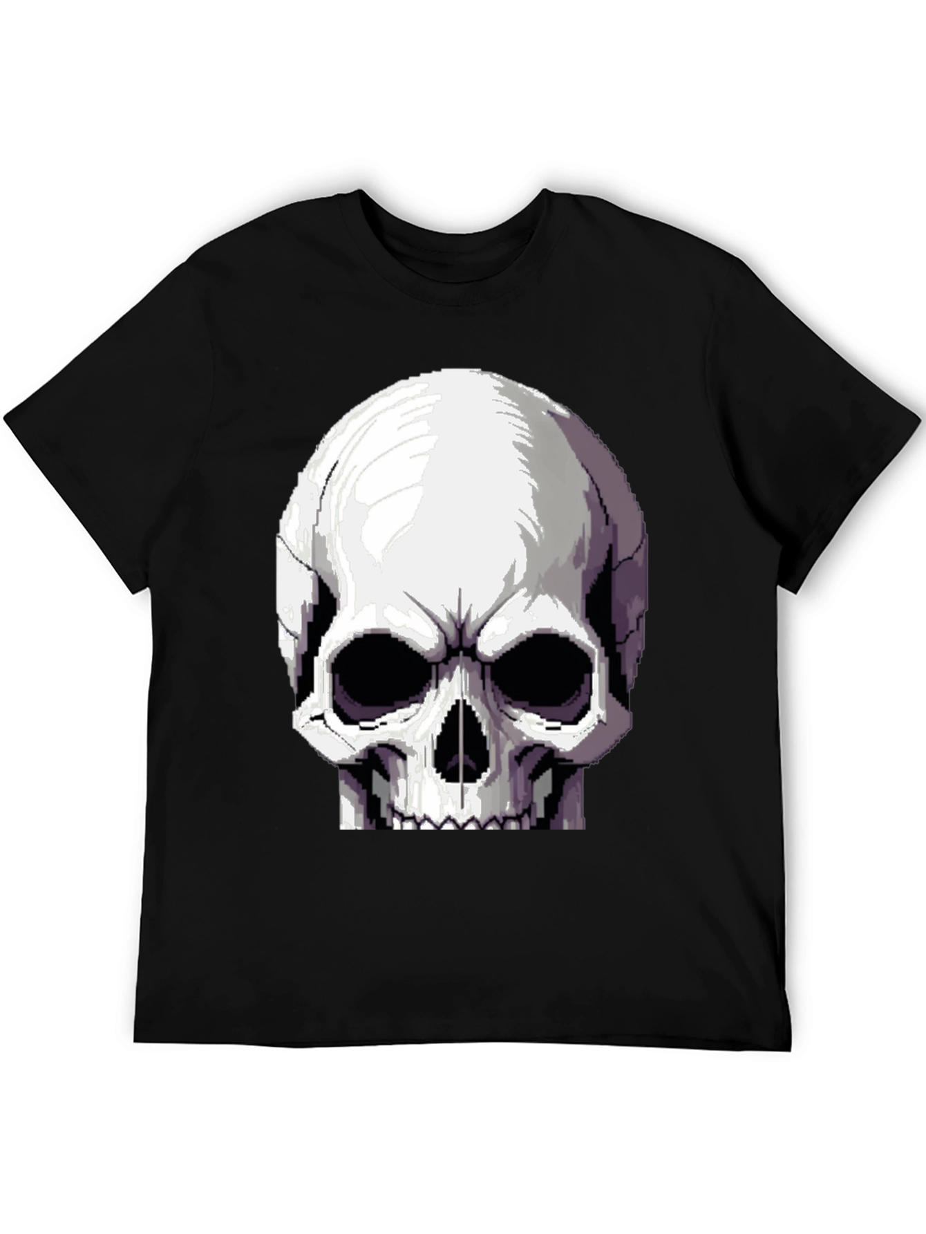Pixelated Skull Graphic T-Shirt - Retro Gaming Style