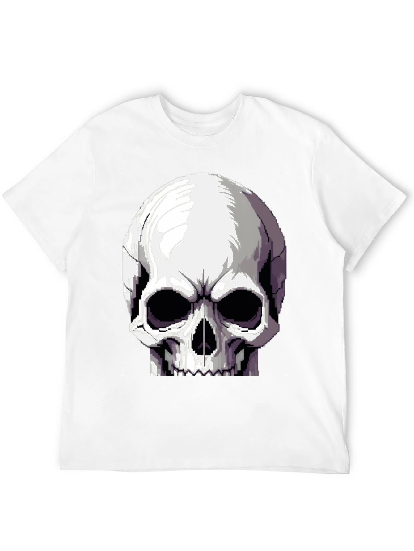 Pixelated Skull Graphic T-Shirt - Retro Gaming Style