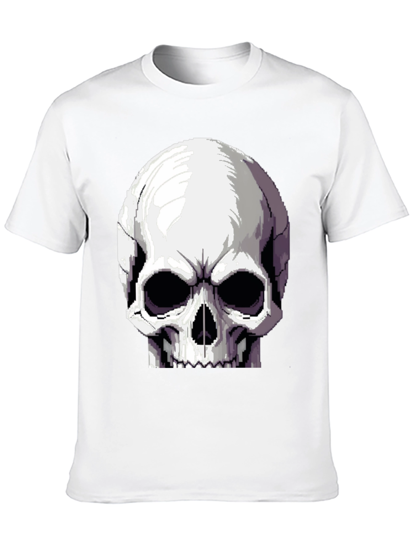 Pixelated Skull Graphic T-Shirt - Retro Gaming Style