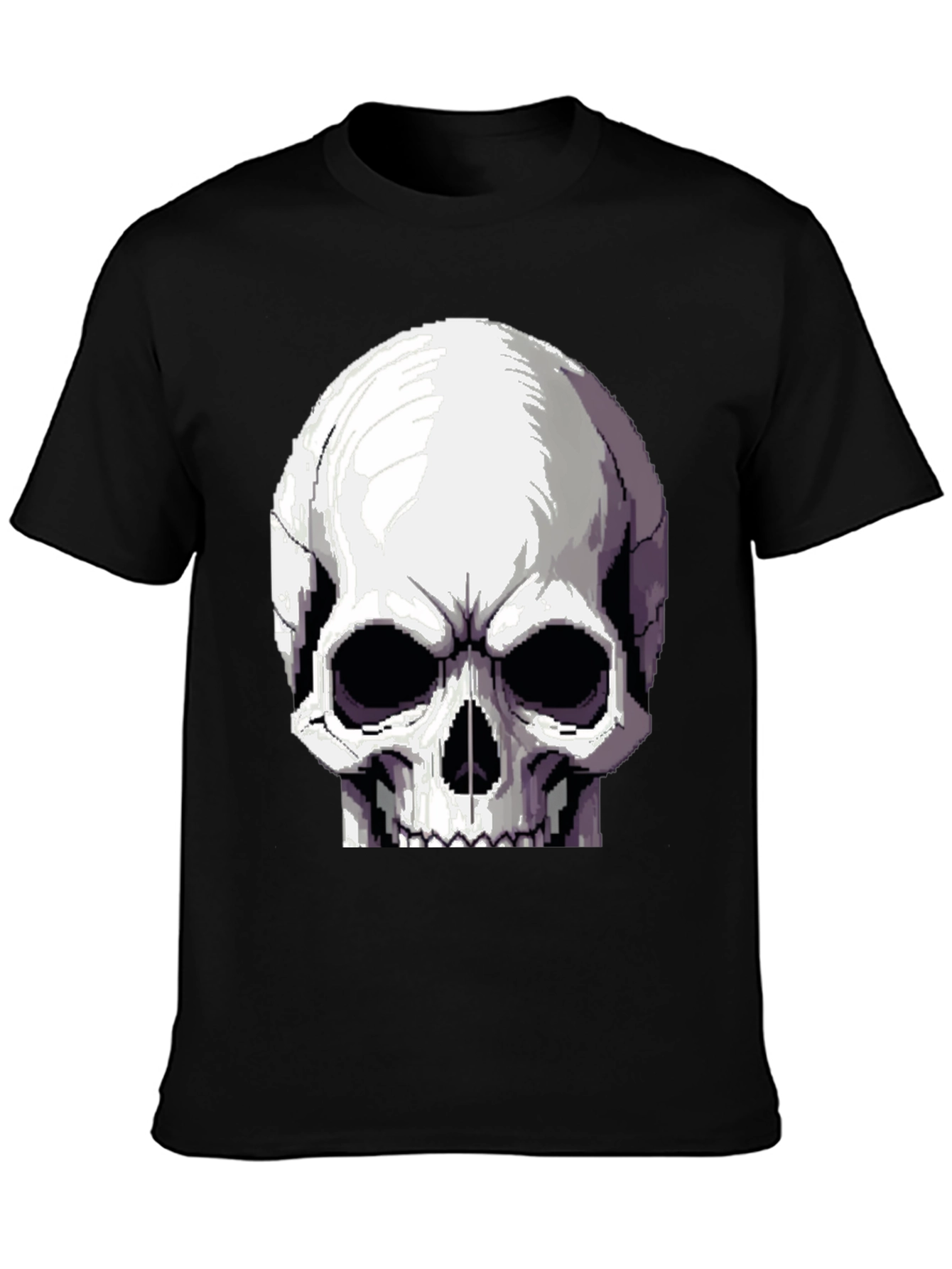 Pixelated Skull Graphic T-Shirt - Retro Gaming Style