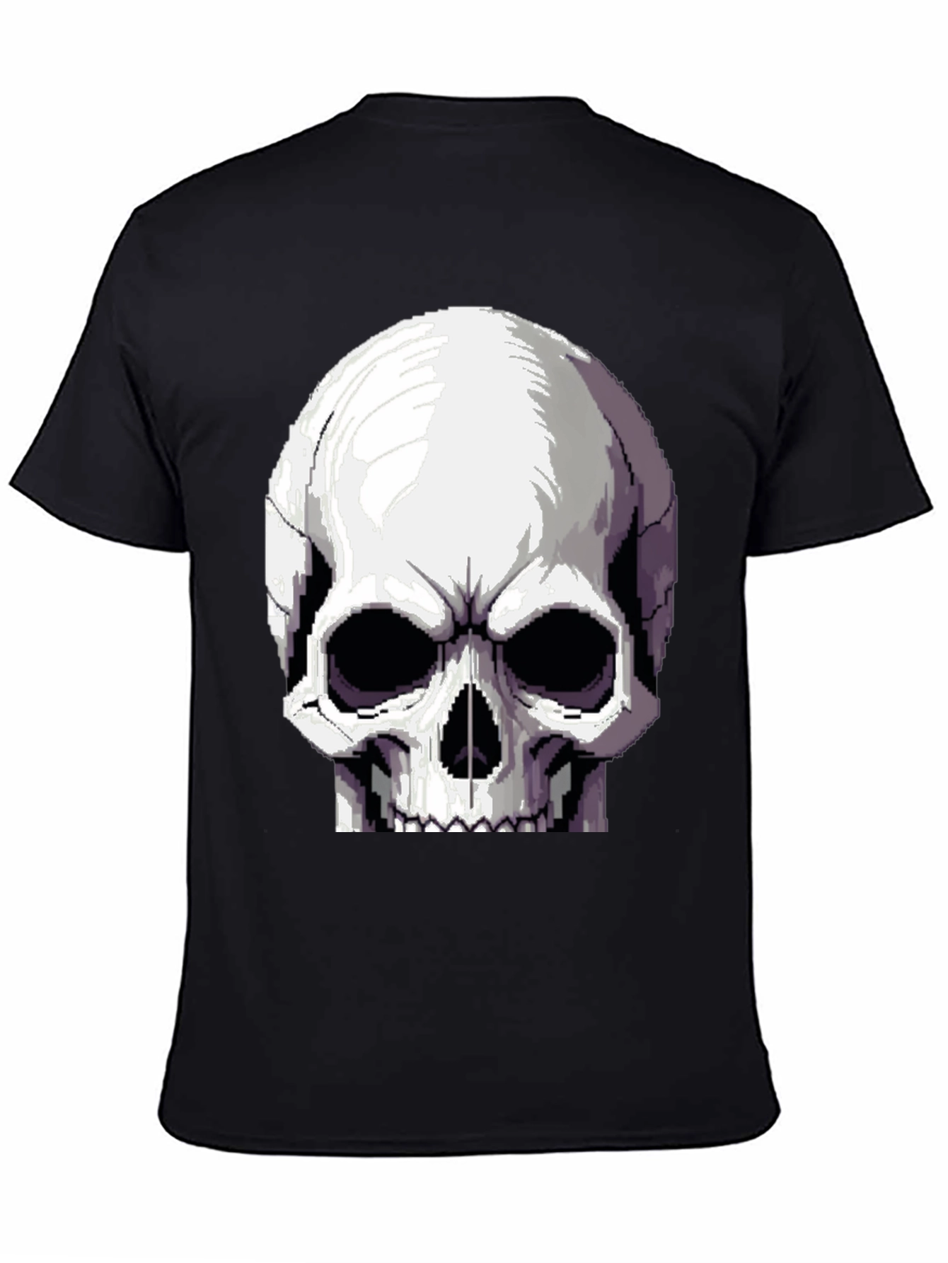 Pixelated Skull Graphic T-Shirt - Retro Gaming Style