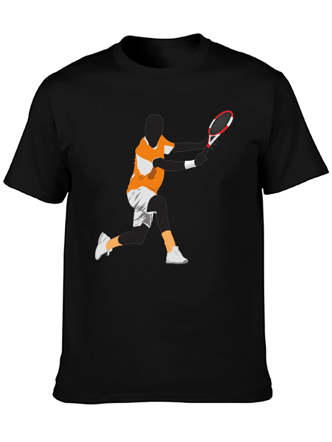 Tennis Player Graphic Tee - Black